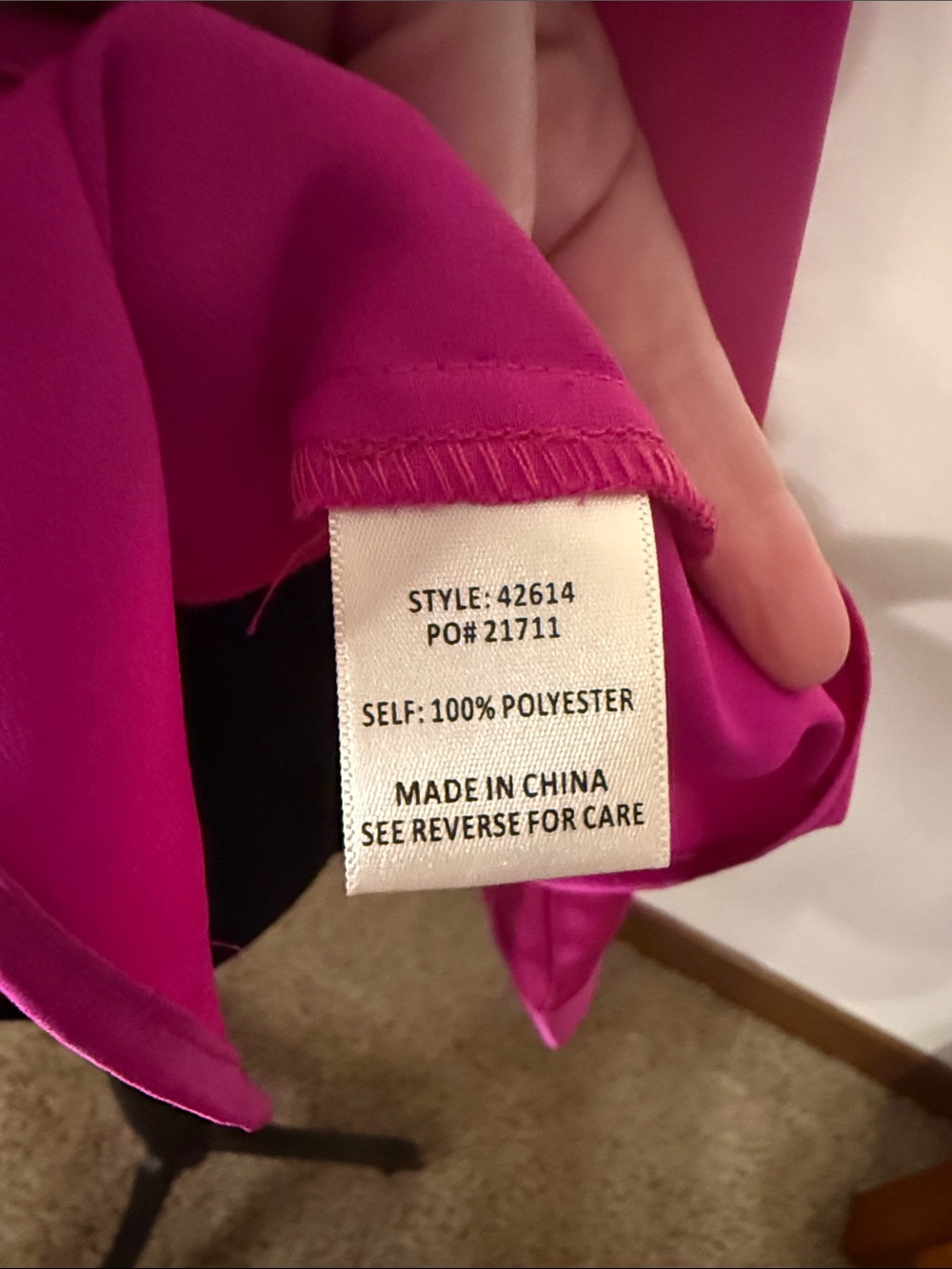 Skies Are Blue Fuchsia Button-Down Blouse - Picture 5 of 9